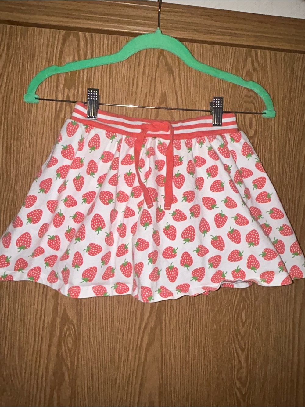 Mini Boden Strawberry Print Pull On Skirt Shorts Skort